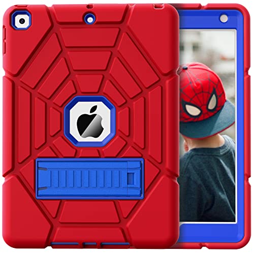 Grifobes for iPad 9th Generation Case, iPad 8th/7th Generation Case 2021/2020/2019, Heavy Duty Shockproof Rugged Protective 10.2" Cover with Stand for iPad 9 8 7 Gen 10.2 inch (Red+Blue)