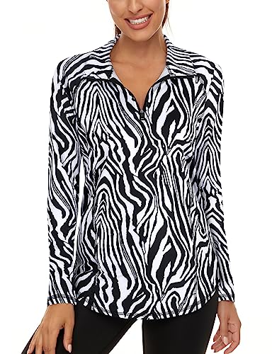 LURANEE Womens UPF 50+ Long Sleeve 1/4 Zip Pullover Athletic Hiking Running Workout Tops