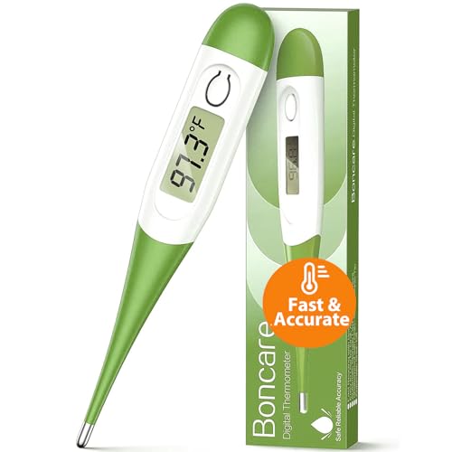 Boncare 10 Seconds Oral Thermometer for Adults and Kids - Accurate & Safe Rectal Thermometer for Baby with Fever Alarm, Digital Thermometer FSA HSA Eligible