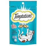 Temptations Crunchy Cat Treats, Tempting Tuna Flavour, 85 g, Goodness of Protein, Vitamins & Minerals, Soft Inside Crunchy Outside, Adult, Pebbles