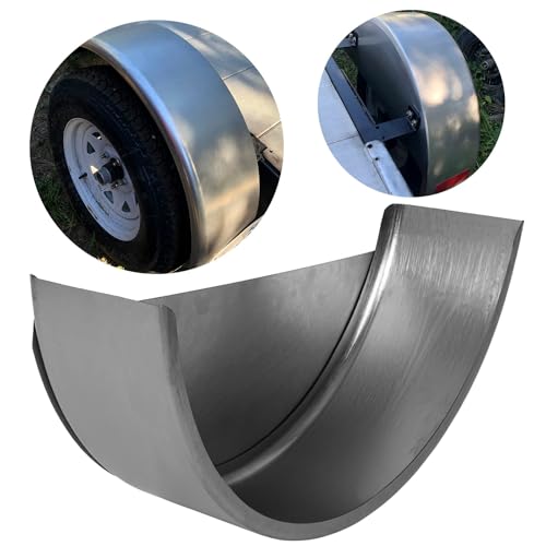 HECASA Steel Round Single Axle Trailer Fenders and Fender Backs Fits 14” to 15” Wheels - 32” x 9” x 15”