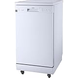 Danby DDW1805EWP 18" Wide Portable Dishwasher in White 8 Place Setting Small Kitchens Easy Roll Castors