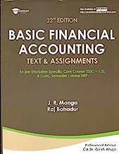 Basic Financial Accounting (Text and Assignments), B.Com., Semester I, CBCS 2020