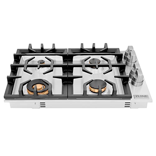 ZLINE 30 in. Dropin Cooktop with 4 Gas Brass Burners (RC-BR-30)