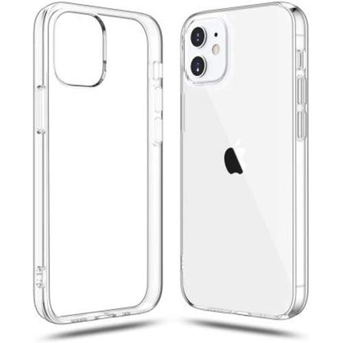 Book Cover Amazon Brand - Solimo Thermoplastic Polyurethane Soft & Flexible Back Cover for Apple iPhone 12 (Transparent)