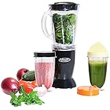 Total Chef Miracle Blender – Electric Mixer for Smoothies, Ice Crush & Pulse Function, Heavy Duty Bullet Pitcher, Kitchen Appliance, Dishwasher-Safe Jar, Black