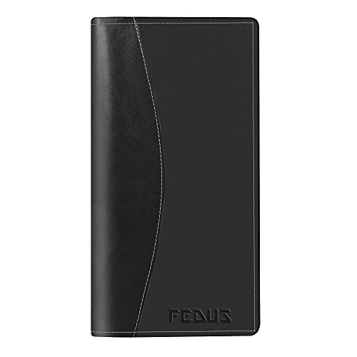FEDUS PU Leather Expanding and Multiple Cheque Book Holder for Cards, Cheque Book,checkbook holder, Traveling Wallets, Documents Holder for Office & Home Use,Black Color