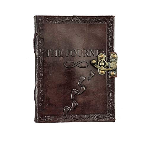 RSN Vintage Leather Journal Diary with Engraved Journey Brown Best Gift for Men Women (7 x 5 Inch)