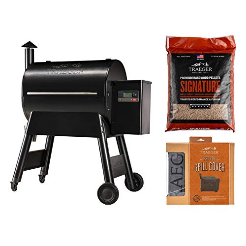 Book Cover Traeger Grills Pro Series 780 Wood Pellet Grill and Smoker Bundle with Cover and Signature Pellets featuring Alexa and WiFIRE Smart Home Technology - Black