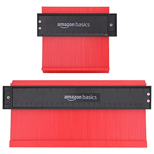 Amazon Basics Contour Gauge Set of 2, 5-inch and 10-inch Profile Tool, Shape Duplicator for Woodworking, Flooring and Molding, with Measuring Scale