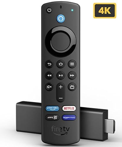 Book Cover Fire TV Stick 4K with all-new Alexa Voice Remote (includes TV and app controls), Dolby Vision