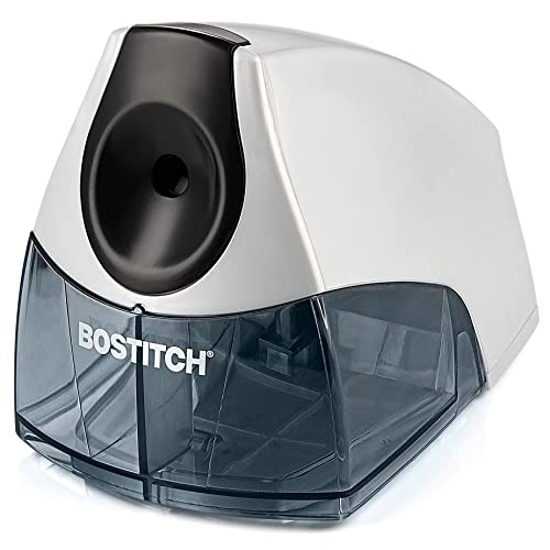 Bostitch Electric Pencil Sharpener, Heavy Duty HHC Cutter Tech, Stall-Free Motor, High Capacity Tray, for Office or Classroom, Silver