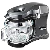 Kenmore 500W Oviation Stand Mixer - 10 Speed Mixing, Tilt-Head, 5QT Handheld Glass Bowl With Pouring Top Splash Guard, Flat Beater, Whisk, Dough Hook Attachments Countertop Kitchen Appliance, Grey