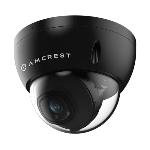Amcrest 5MP POE Camera, Outdoor Vandal Dome Security POE IP Camera, 5-Megapixel, 98ft NightVision, 2.8mm Lens, IP67, IK10 Resistance, MicroSD 256GB (Sold Separately)