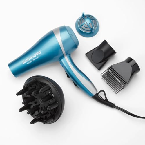 BaBylissPRO Hair Dryer, Nano Titanium 2000-Watt Blow Dryer, Hair Styling Tools & Appliances, BNT5548