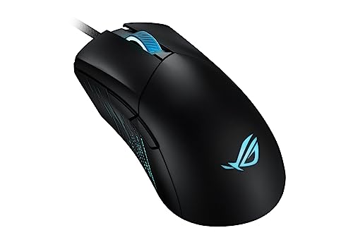 ASUS ROG Gladius III Wired Gaming Mouse, 19K Optical Sensor, 19,000 DPI, 6 Programmable Buttons, RGB Lighting, ROG Switch Socket Design, Swappable Switches, Ergonomic, Black