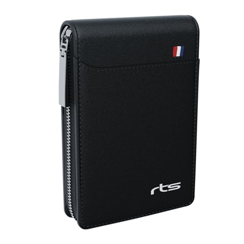 RTS Unisex Imported Rfid Protected 9 Slot Vertical Genuine Pu Leather Card Holder Wallet Protector With Zipper Case Coin Purse For Men,Women, Festive Gifting Valentines (Black)