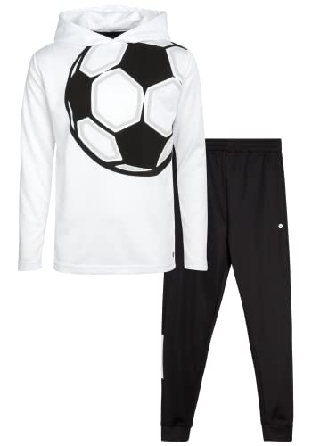 RBX Boys Jogger Set - 2 Piece Pullover Thermal Boys Hoodie & Tricot Jogger Pants - Athletic Sweatsuit Outfit (Sizes 8-12)
