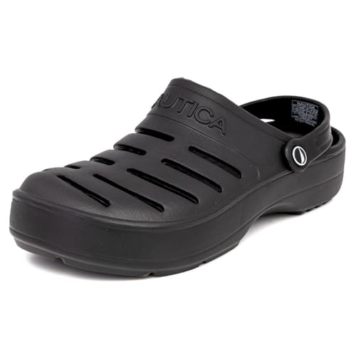 Nautica Men's Clogs - Athletic Sports Sandal - Slip-On with Adjustable Back Strap - (Water Shoes/Fuzzy Slippers) River Edge