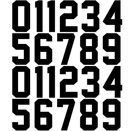 Zonon 22 Pieces Iron on Numbers T Shirt Heat Transfer 0 to 9 Jersey Numbers for Team Uniform Sports(Black,3 Inch)