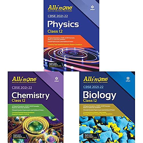 CBSE All In One For Class -12 ( Physics + Chemistry + Biology ) Set 0f 3 Books Latest Revised Edition For Exam - 2022 Exam