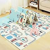 Tarkan Extra Large Reversible Baby Play Mat, BPA Free Learning & Crawling Foldable Foam Mat (6.5x5 ft, 0.6cm Thickness) Multicolor