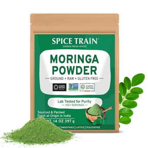 HANDPICK Moringa Powder (397g/14oz) Moringa Oleifera Leaf Powder - Gluten Free, Non-GMO | Perfect for Smoothies, Drinks, Tea & Recipes | Packed in Resealable Zip Lock Pouch