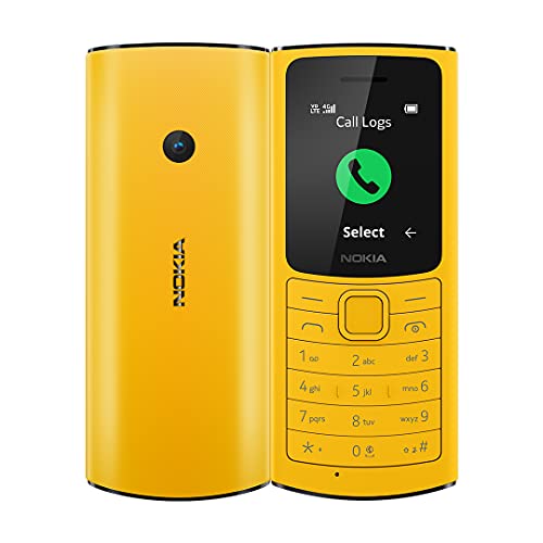 Book Cover Nokia 110 4G with Volte HD Calls, Up to 32GB External Memory, FM Radio (Wired & Wireless Dual Mode), Games, Torch | Yellow (Nokia 110 DS-4G)