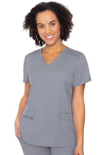 Med Couture Scrub Top for Women, V-Neck with 4 Pocket, Ultra Soft, 2-Way Stretch and Wrinkle-Free Fabric - MC7468