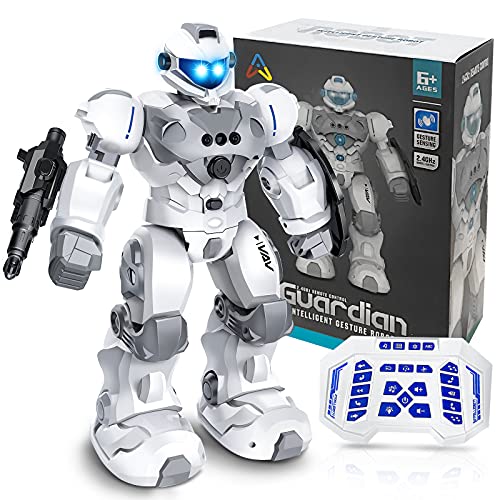 VAV Toys for 6-10 Year Old Boys Girls, Rechargeable Remote Control Robot Toy, Intelligent Programmable RC Robot with 2.4GHz Gesture Sensing, Christmas Birthday Gifts for Kids Age 6 7 8 9 10