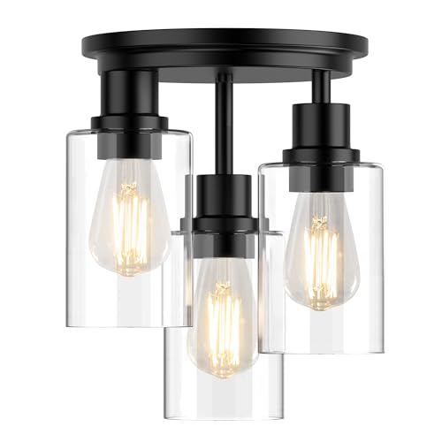 ROTTOGOON Semi Flush Mount Ceiling Light, 3-Light Close to Ceiling Light Fixtures