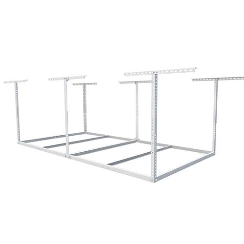 FLEXIMOUNTS 4x8 Overhead Garage Storage Rack without Decking Adjustable Ceiling Garage Rack Heavy Duty