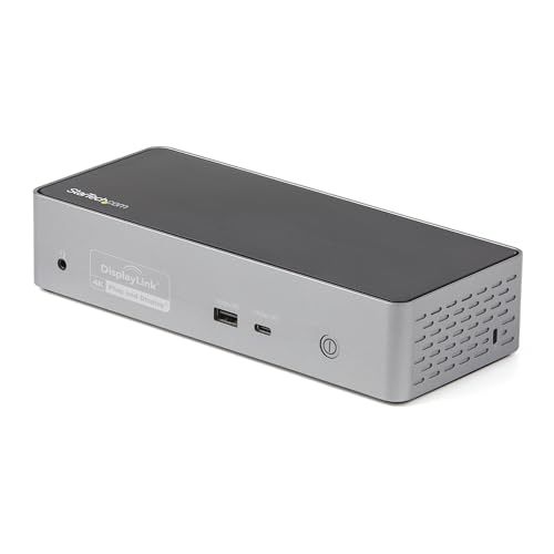 StarTech.com USB-C Quad Monitor Docking Station for MacBook Pro/Air M1 M2 M3 M4 & Windows, Universal 4K 60Hz HDMI DP Dock, Thunderbolt Compatible, 100W Laptop Charging