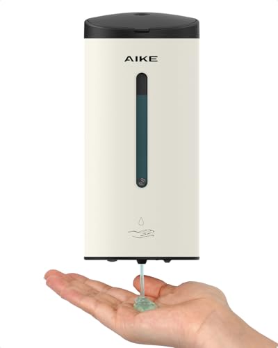 AIKE AK1205 Wall Mounted Touchless Stainless Steel Automatic Sensor Liquid Soap Dispenser for Bathroom & Kitchen, Large Capacity 24oz/700ml