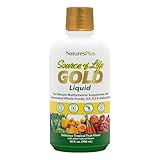 NaturesPlus Source of Life GOLD Multivitamin Liquid 30 oz - Supports Energy Production, Healthy Immune System & Well-Being - Includes Vitamins D3, B12, K2 & Over 120 Whole Food Nutrients - 30 Servings