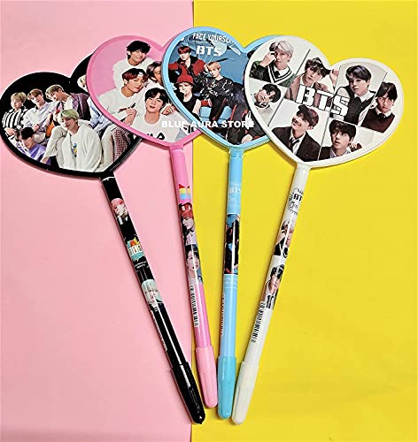 Blue Aura (Blue Ink Gel Pen) BTS Kpop Pen Set of 4 Multi color (BTS Fan)