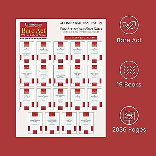 AIBE (All India Bar Examination) Bare Acts without Short Notes, Total Set of 19 Books, Latest Edition with up to date amendments as per bar council of ... Official Amazon Selling Partner automateB
