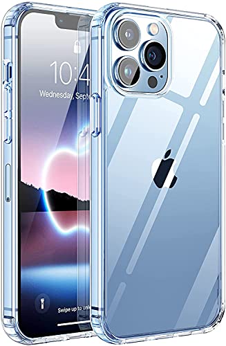 Book Cover Amozo Ultra Hybrid Camera and Drop Protection Back Cover Case for iPhone 13 Pro Max (TPU + Polycarbonate | Crystal Transparent)