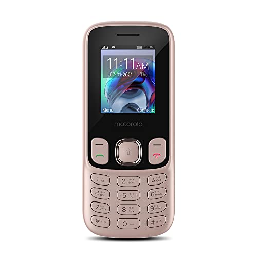 Book Cover Motorola a10 Dual Sim keypad Mobile with 1750 mAh Battery, Expandable Storage Upto 32GB, Wireless FM with Recording - Rose Gold