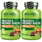 NATURELO Prostate & Urinary Health, Comprehensive Formula with Saw Palmetto, Pygeum, Tumeric, Plant Sterols, Broccoli and Lycopene, 60 Vegetarian Capsules (Pack of 2)