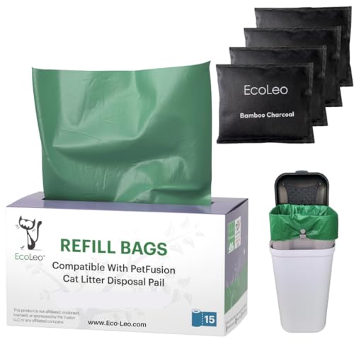 PetFusion Cat Litter Pail/Dog Waste Station Compatible Bags. Compostable, Plastic-Free, Durable. Eco-Friendly Replacement Liner Bags