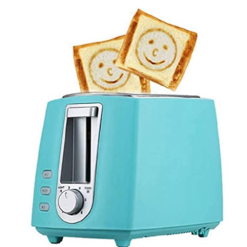 NBLD 600W Small Bread Toaster Automatic Fast Heating Machine Breakfast Sandwich Baking Household Appliance (Color : Pink) (Blue)