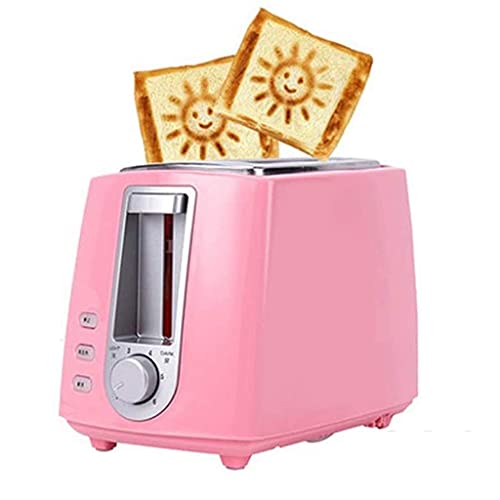 NBLD 600W Small Bread Toaster Automatic Fast Heating Machine Breakfast Sandwich Baking Household Appliance (Color : Blue) (Pink)
