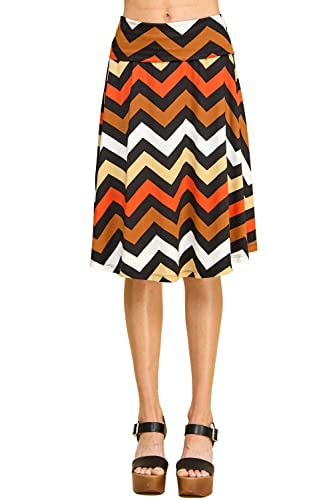 Lock and Love Women's Solid Ombre Lightweight Flare Midi Pull On Closure Skirt S-XXXL Plus Size