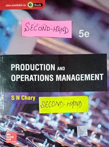 Production And Operations Management Condition Note:- (Used Like New )