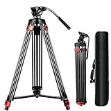 82" /210cm Video Tripod Heavy Duty Tripod with 360° Fluid Head,Mactrem Aluminum Tall Tripods Professional Compatible with Canon Nikon Sony DSLR Camera Camcorder Telescope Bnoculars (Load 33Lb)