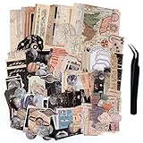 TIYPKE 200pcs Aesthetic Stickers - Vintage Scrapbook Stickers for Journaling, Bullet Journals, Scrapbooking, Space & Moon Themes