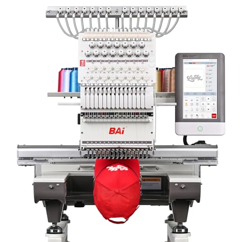 BAi The Mirror 15 Needle 20"x14" Large Area Commercial Embroidery Machine,1200 SPM High Speed & 850 SPM on Hat,Institch OS5 Intuitive Control,Software included Wi‑Fi/USB Transfer
