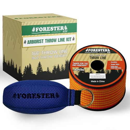 FORESTER Arborist Throw Line Kit | Throw Weight & 166ft Rope | Ultra Slick 100% Polyester Rope | Arborist Equipment for Tree Climbing