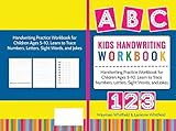 Kids Handwriting Workbook : Handwriting Practice Workbook For Children Ages 5-10, Learn to Trace Numbers, Letters, Sight Words, and Jokes